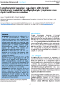 Cover page of Lymphomatoid papulosis in patients with chronic lymphocytic leukemia/small lymphocytic lymphoma: case report and literature review