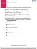 Cover page: Positive mental health in schizophrenia and healthy comparison groups: relationships with overall health and biomarkers.