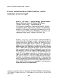 Cover page: Cohort reconstruction: which infants can be studied at school age?