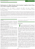 Cover page: Performance of a Short Version of the Everyday Cognition Scale (ECog-12) to Detect Cognitive Impairment.