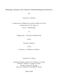 Cover page: Modeling, Analysis, and Control of Demand Response Resources