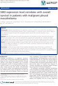 Cover page: SMO expression level correlates with overall survival in patients with malignant pleural mesothelioma