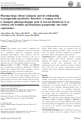 Cover page: Pharmacologic labour analgesia and its relationship to postpartum psychiatric disorders: a scoping review