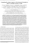 Cover page: Computing the volume response of the Antarctic Peninsula ice sheet to warming scenarios to 2200