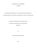 Cover page: Evaluating Teacher Effectiveness in a Professional Development Program: Considering Measures for Inclusion in a Comprehensive Teacher Evaluation System