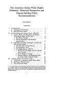 Cover page: The American Indian Water Rights Dilemma: Historical Perspective and Dispute-Settling Policy Recommendations