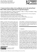 Cover page: Concurrent observations of air pollutants at two sites in the Pearl River Delta and the implication of regional transport