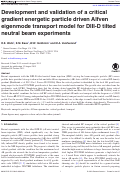 Cover page: Development and validation of a critical gradient energetic particle driven Alfven eigenmode transport model for DIII-D tilted neutral beam experiments