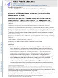 Cover page: Advances and Controversies in Diet and Physical Activity Measurement in Youth.