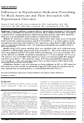 Cover page: Differences in Hypertension Medication Prescribing for Black Americans and Their Association with Hypertension Outcomes