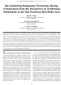 Cover page: Re-visualizing Indigenous Persistence during Colonization from the Perspective of Traditional Settlements in the San Francisco Bay-Delta Area