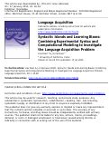 Cover page: Syntactic Islands and Learning Biases: Combining Experimental Syntax and Computational Modeling to Investigate the Language Acquisition Problem