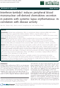 Cover page: Interferon-lambda1 induces peripheral blood mononuclear cell-derived chemokines secretion in patients with systemic lupus erythematosus: its correlation with disease activity