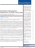 Cover page: Participation following knee replacement: the MOST cohort study.