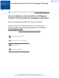 Cover page: Core vocabulary in the narratives of bilingual children with and without language impairment