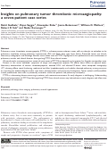 Cover page: Insights on pulmonary tumor thrombotic microangiopathy: a seven‐patient case series