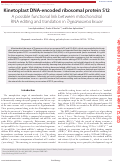 Cover page: Kinetoplast DNA-encoded ribosomal protein S12