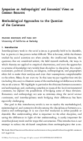 Cover page: Methodological approaches in economics and anthropology