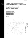 Cover page: Energy Use and Energy Intensity of the U.S. Chemical Industry