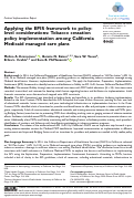 Cover page: Applying the EPIS framework to policy-level considerations: Tobacco cessation policy implementation among California Medicaid managed care plans