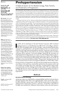 Cover page: Prehypertension A Meta-Analysis of the Epidemiology, Risk Factors, and Predictors of Progression