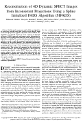 Cover page: Reconstruction of 4-D Dynamic SPECT Images from Inconsistent Projections Using a Spline Initialized FADS Algorithm (SIFADS)