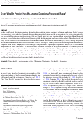 Cover page: Does Wealth Predict Health Among Dogs in a Protected Area?