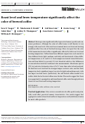 Cover page: Roast level and brew temperature significantly affect the color of brewed coffee.