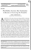 Cover page: Portfolios Across the Centuries, a review of Liz Hamp-Lyons and William Condon: Assessing the Portfolio