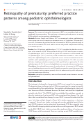 Cover page: Retinopathy of prematurity: preferred practice patterns among pediatric ophthalmologists.