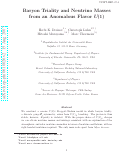 Cover page: Baryon Triality And Neutrino Masses From An Anomalous Flavor U(1)