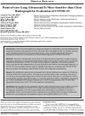 Cover page: Point-of-care Lung Ultrasound Is More Sensitive than Chest Radiograph for Evaluation of COVID-19