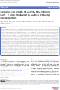 Cover page: Selective cell death of latently HIV-infected CD4+ T cells mediated by autosis inducing nanopeptides