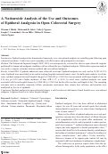 Cover page: A nationwide analysis of the use and outcomes of epidural analgesia in open colorectal surgery.