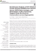 Cover page: Evolutionary Analysis of Snf1-Related Protein Kinase2 (SnRK2) and Calcium Sensor (SCS) Gene Lineages, and Dimerization of Rice Homologs, Suggest Deep Biochemical Conservation across Angiosperms