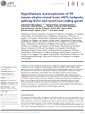 Cover page: Hypothalamic transcriptomes of 99 mouse strains reveal trans eQTL hotspots, splicing QTLs and novel non-coding genes