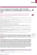 Cover page: Airway management in the paediatric difficult intubation registry: a propensity score matched analysis of outcomes over time.