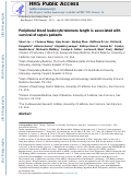 Cover page: Peripheral blood leukocyte telomere length is associated with survival of sepsis patients.