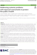 Cover page: Addressing systemic problems with exposure assessments to protect the public’s health