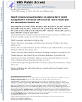 Cover page: Expert consensus-based guidance on approaches to opioid management in individuals with advanced cancer-related pain and nonmedical stimulant use.