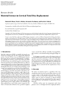 Cover page: Material Science in Cervical Total Disc Replacement