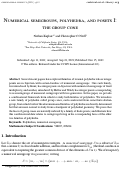 Cover page: Numerical semigroups, polyhedra, and posets I: the group cone