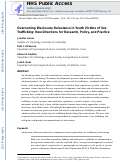 Cover page: Overcoming Disclosure Reluctance in Youth Victims of Sex Trafficking: New Directions for Research, Policy, and Practice