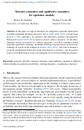 Cover page: Measure semantics and qualitative semantics for epistemic modals