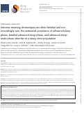 Cover page: EXTREME MORNING CHRONOTYPES ARE OFTEN FAMILIAL AND NOT EXCEEDINGLY RARE: THE ESTIMATED PREVALENCE OF FAMILIAL ADVANCED SLEEP PHASE (FASP) IN A SLEEP CLINIC POPULATION