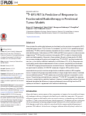 Cover page: 18F-EF5 PET Is Predictive of Response to Fractionated Radiotherapy in Preclinical Tumor Models