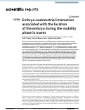 Cover page: Embryo-endometrial interaction associated with the location of the embryo during the mobility phase in mares.