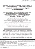 Cover page: Baseline connectome modular abnormalities in the childhood phase of a longitudinal study on individuals with chromosome 22q11.2 deletion syndrome