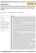 Cover page: Phenological and fitness responses to climate warming depend upon genotype and competitive neighbourhood in Arabidopsis thaliana