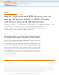 Cover page: Hepatic Ago2-mediated RNA silencing controls energy metabolism linked to AMPK activation and obesity-associated pathophysiology.